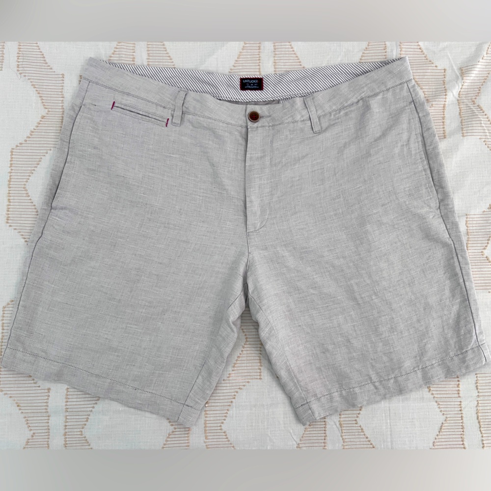 UNTUCKit Men's Shorts Size 40 Linen Blend  9" Inseam Pockets Dressy Casual Nice